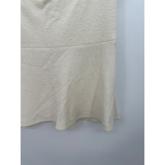 Ann Taylor Skirt Women 8 Cream Wool Blend Ruffle Hidden Back Zip Mini - Picture 3 of 8